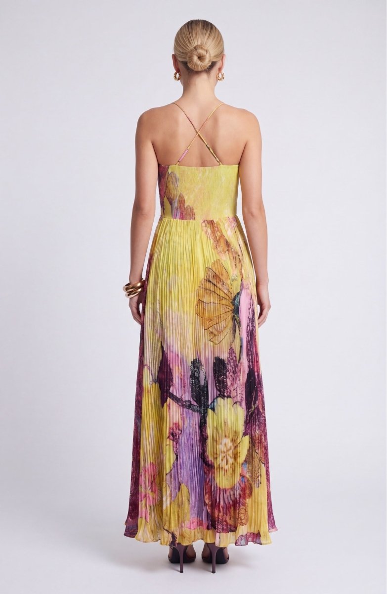 Elegantes  Florales Sommer Maxi Kleid Ärmellos