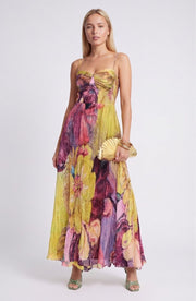 Elegantes  Florales Sommer Maxi Kleid Ärmellos