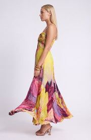 Elegantes  Florales Sommer Maxi Kleid Ärmellos