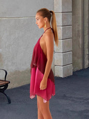 Elegantes Halterneck Cocktailkleid mit Farbverlauf