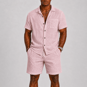 Elegantes Herren Sommer Set Mit Kurzarm Hemd