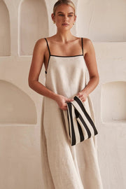 Elegantes Sommer langes Kleid mit Spaghettiträgern