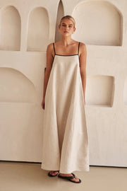Elegantes Sommer langes Kleid mit Spaghettiträgern