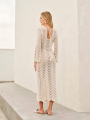 Elegantes Sommer Maxi Kleid In Häkeloptik