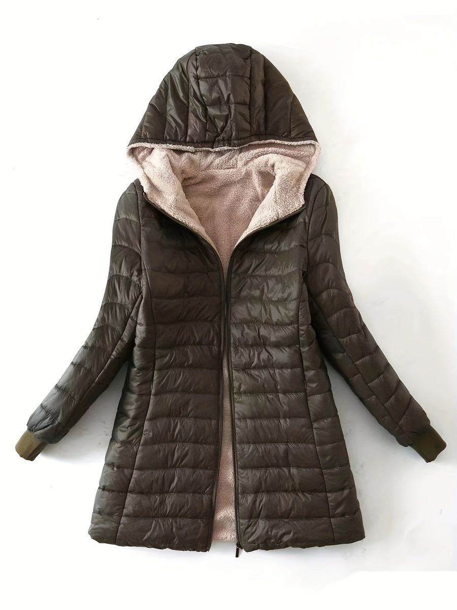 Klassische Fleece Winterjacke Mit Reißverschluss Für Damen | Herbst