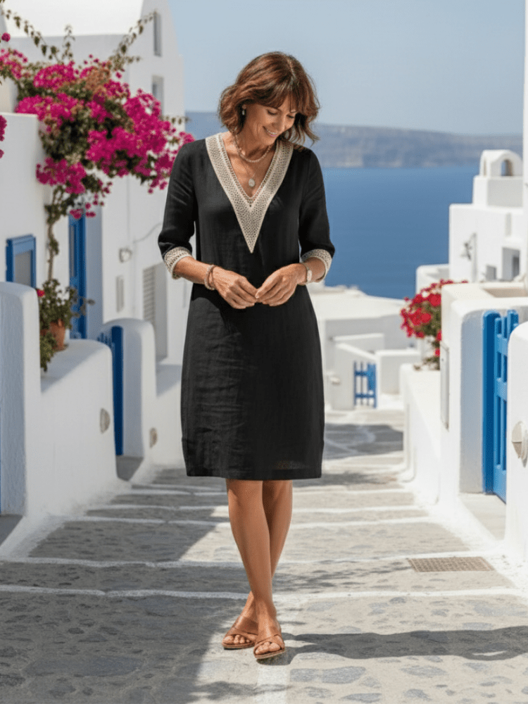 Elira | Damen Knielanges Kleid Dreiviertelarm – Elegantes Business Kleid Büro 2026