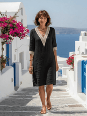 Elira | Damen Knielanges Kleid Dreiviertelarm – Elegantes Business Kleid Büro 2026