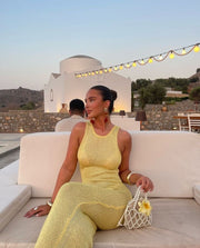 Elsa | Damen Ärmelloses Maxikleid – Fließendes Sommerkleid Urlaub & Hochzeit 2026