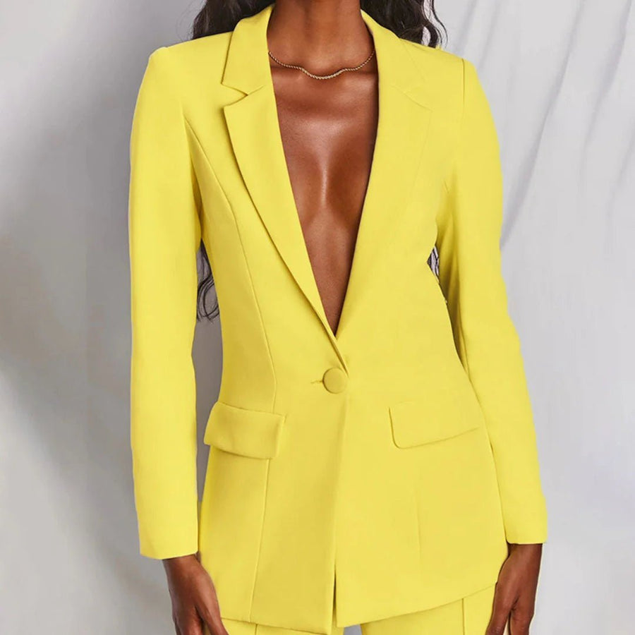 Evelyn – Taillierter Blazer & Weit geschnittene Hose Anzug-Set