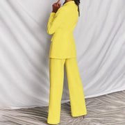 Evelyn – Taillierter Blazer & Weit geschnittene Hose Anzug-Set