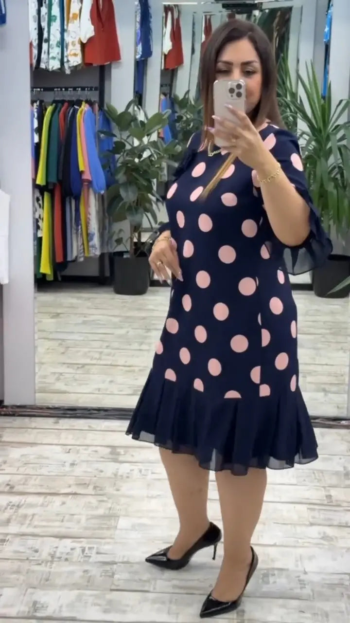 Clara | Elegantes Sommer Punkt Kleid Damen