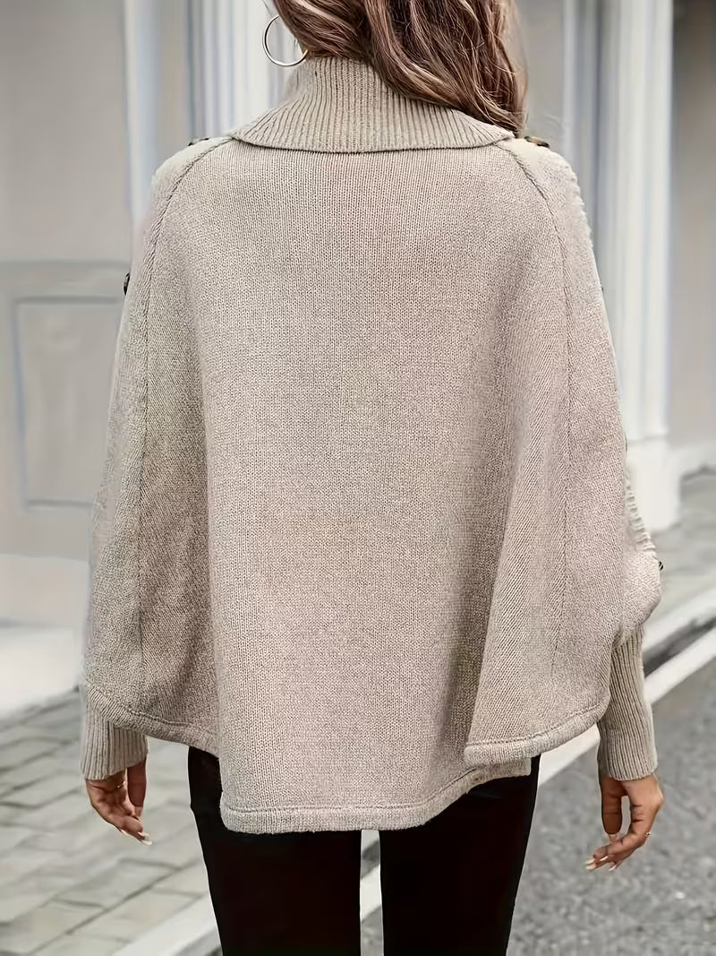 Lolana – Pullover Mit Hohem Kragen Und Gedrehtem Stil