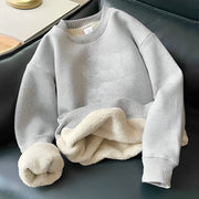 Marie - Gemütlicher Kontrast-Sweatshirt mit Rundhalsausschnitt und Fleecefutter