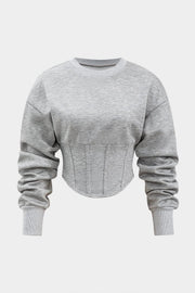 Celine | Stylisches Sweat-Zweiteiler-Set mit Cropped-Pullover & Skaterrock