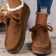 Damen Vintage Schnür Schuhe