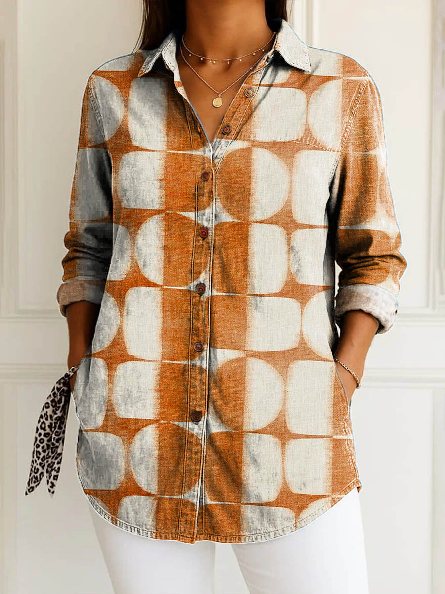Asta | Erdige Geometrische Bluse