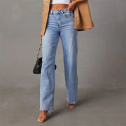 Damen-Jeans mit Weitem Bein aus Denim – Bequeme Passform