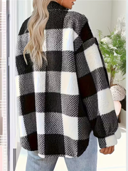 Elisa | Kuschelige Karo Fleecejacke Damen Stil