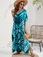 Türkises maxi-kaftankleid - Lea