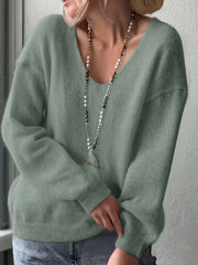 Yalitan – Langarmpullover mit V-Ausschnitt