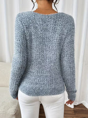 Aderah - Lockere Passform V-Ausschnitt Pullover