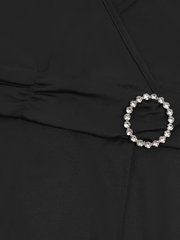 Nora | V-Ausschnitt Midikleid Asymmetrischer Saum