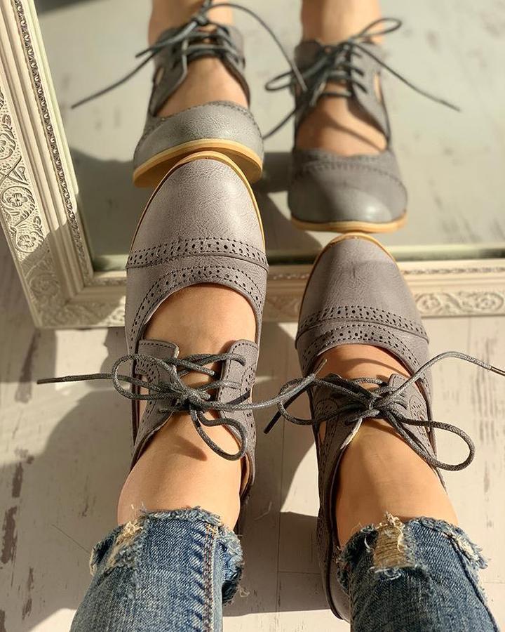 Mia - Oxford-Schuhe mit Vintage-Ausschnitt und Schnürung für Damen | Stilvolle und bequeme Schuhe für Damen