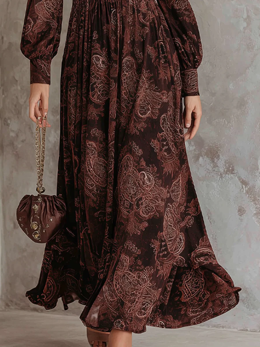 Greta | Midikleid Damen Paisley stilvoll modern