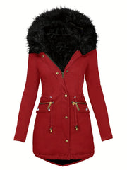 Lässige Parka Winterjacke Für Damen | Reißverschlusstaschen