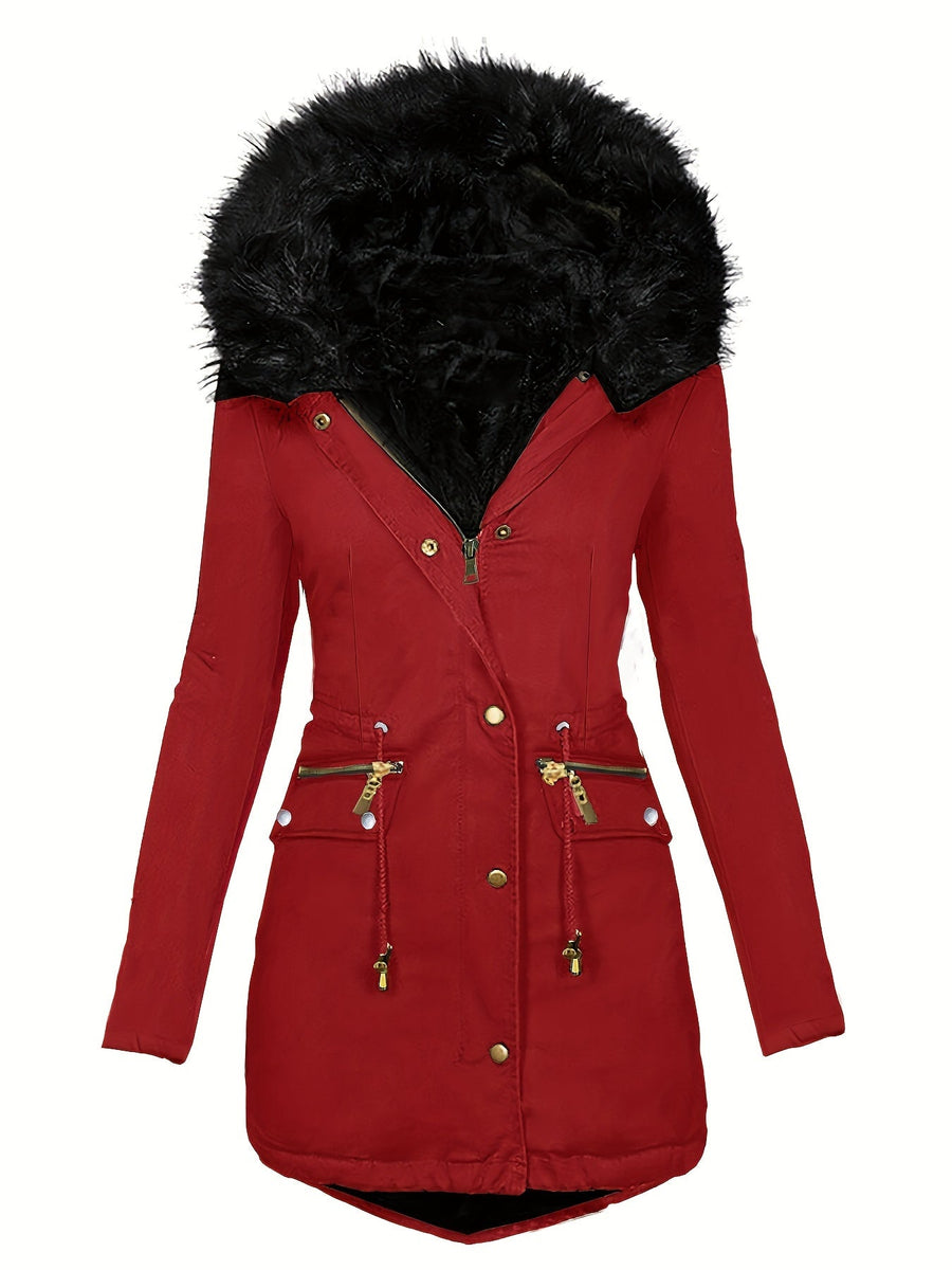 Lässige Parka Winterjacke Für Damen | Reißverschlusstaschen