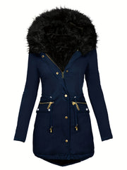 Lässige Parka Winterjacke Für Damen | Reißverschlusstaschen