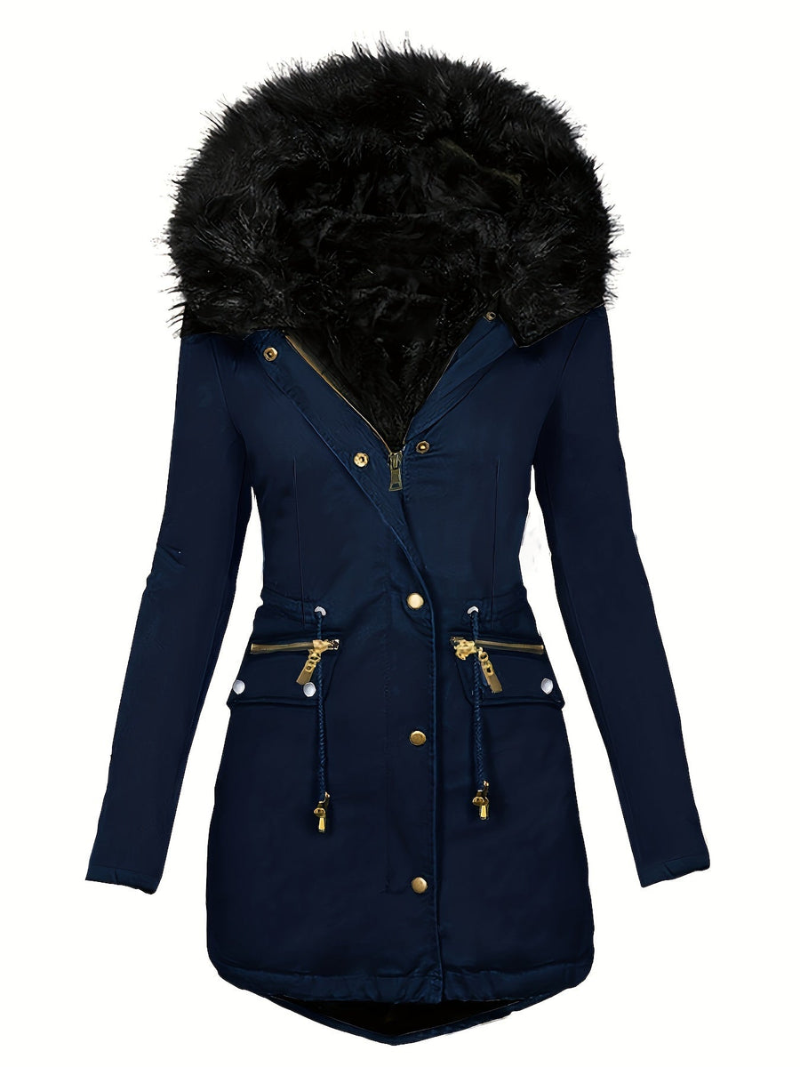Lässige Parka Winterjacke Für Damen | Reißverschlusstaschen