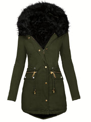 Lässige Parka Winterjacke Für Damen | Reißverschlusstaschen