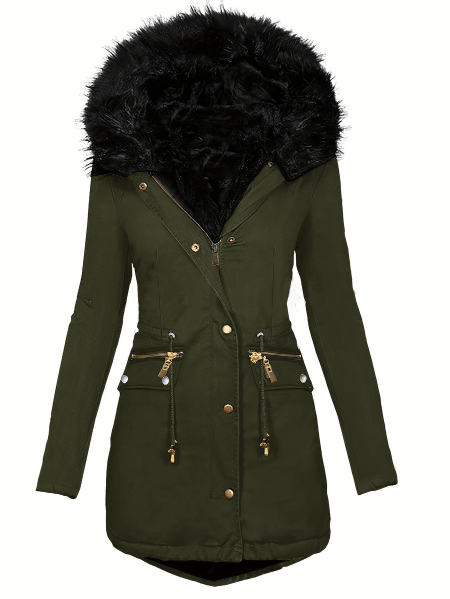Lässige Parka Winterjacke Für Damen | Reißverschlusstaschen
