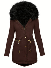 Lässige Parka Winterjacke Für Damen | Reißverschlusstaschen
