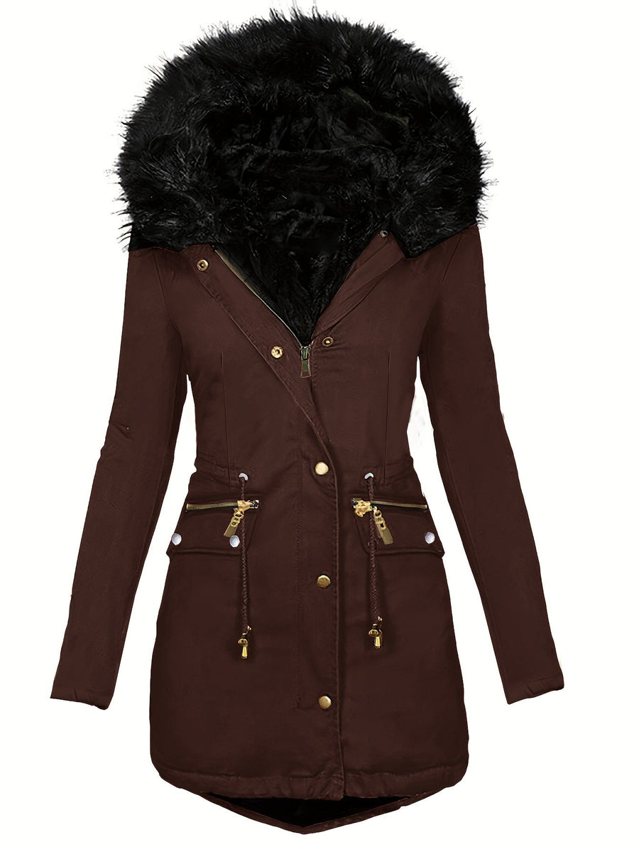 Lässige Parka Winterjacke Für Damen | Reißverschlusstaschen
