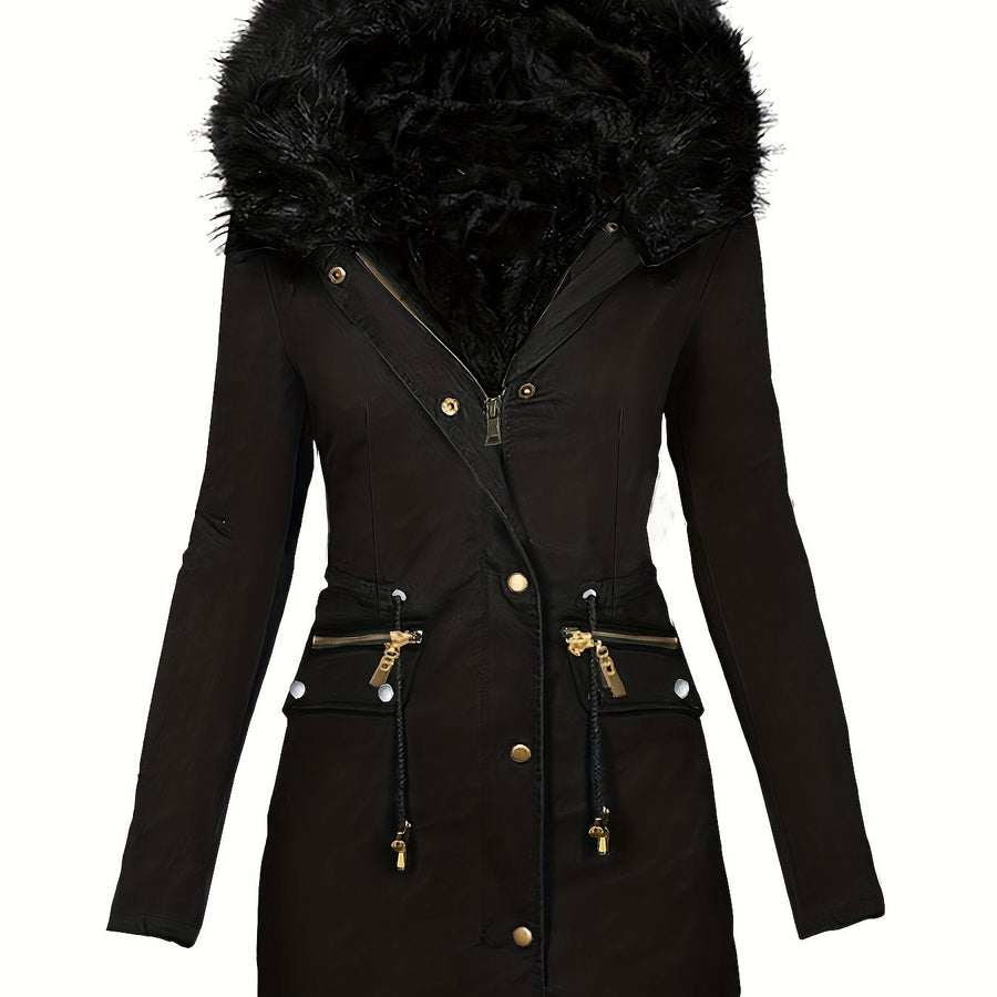 Lässige Parka Winterjacke Für Damen | Reißverschlusstaschen