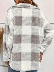 Klassische Karojacke Mit Knopfleiste Für Damen | Herbst