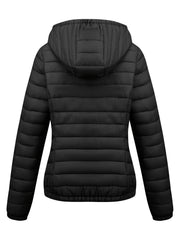 Moderne Pufferjacke Mit Reißverschluss Für Damen | Schräge Taschen