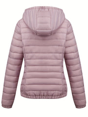 Moderne Pufferjacke Mit Reißverschluss Für Damen | Schräge Taschen