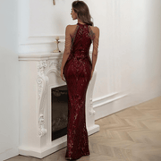 Figurbetontes Gala Maxi Kleid Mit Pailletten