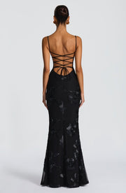 Figurbetontes Maxi Kleid mit Spitze