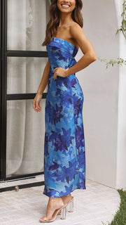 Florales Trägerloses Maxi Kleid Für Formelle Anlässe