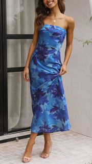 Florales Trägerloses Maxi Kleid Für Formelle Anlässe