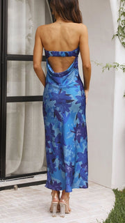 Florales Trägerloses Maxi Kleid Für Formelle Anlässe