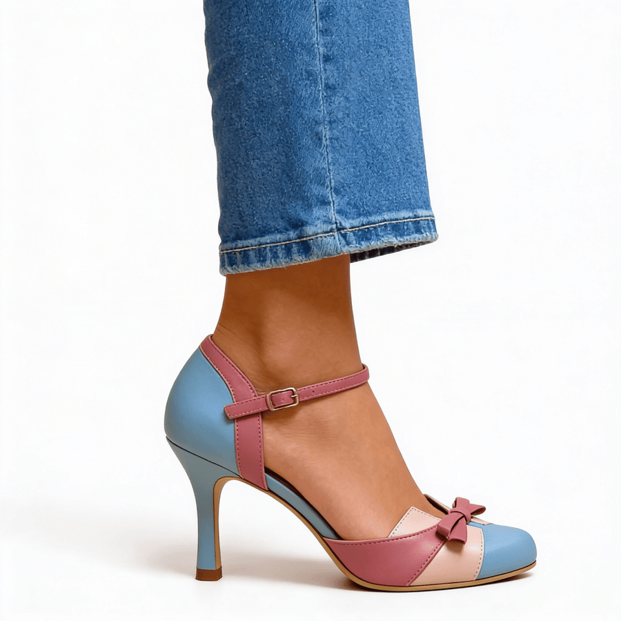Formelle High Heels Mit Schleife Und Knöchelriemen