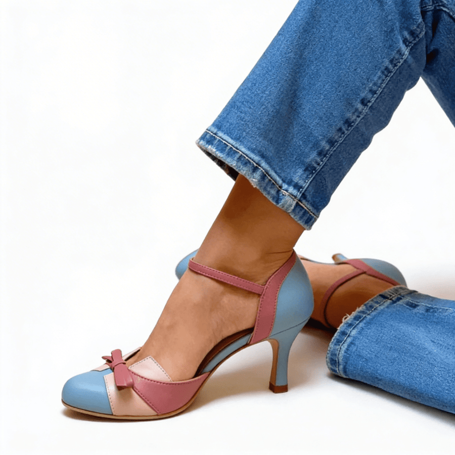 Formelle High Heels Mit Schleife Und Knöchelriemen
