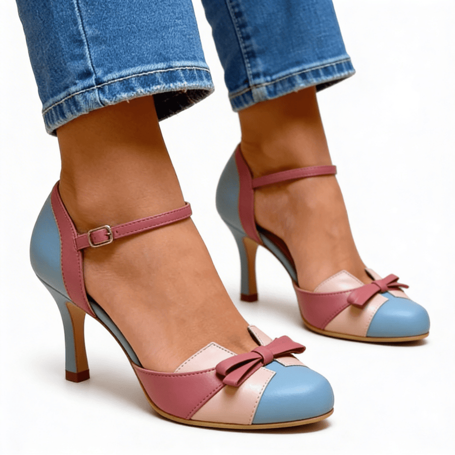 Formelle High Heels Mit Schleife Und Knöchelriemen