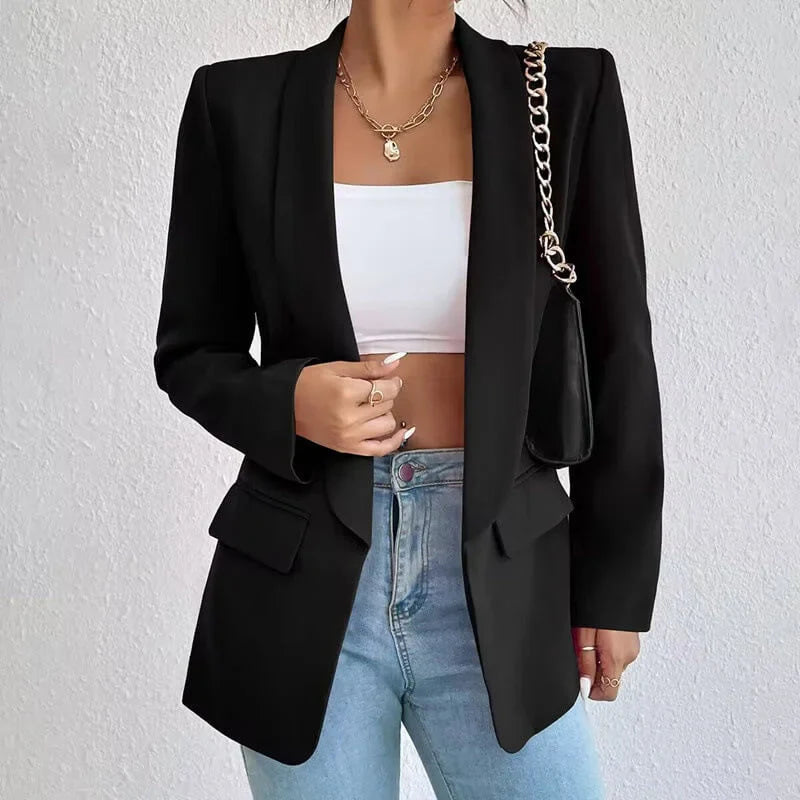 Formeller Damenblazer mit Langarm und aufgesetzten Taschen