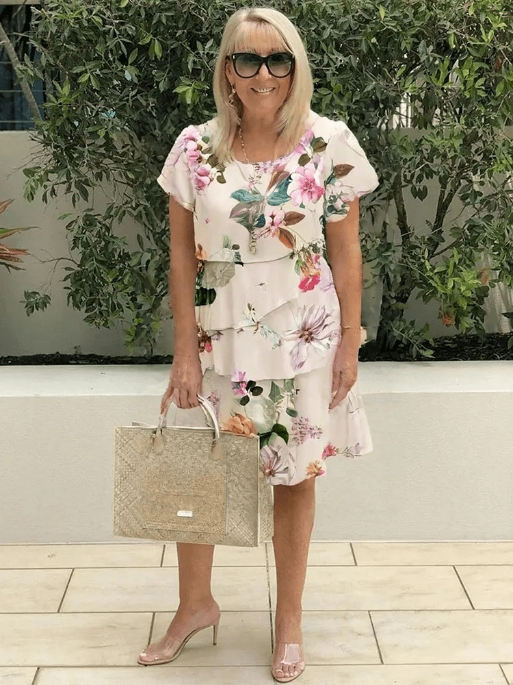 Franziska | Damen Luftiges Blumenkleid – Florales Sommerkleid Urlaub & Alltag 2026